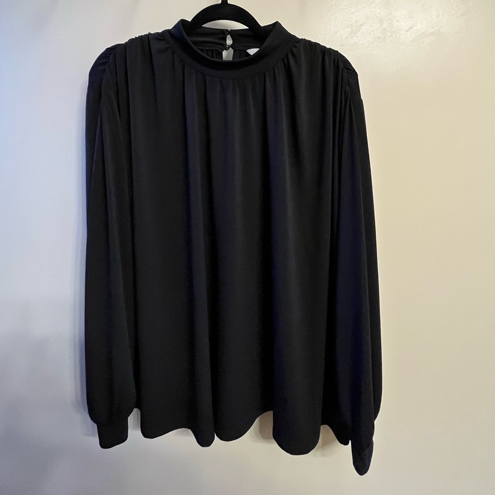 Cowl neck long sleeve blouse